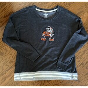Fanatics Cleveland Browns Brownie Elf Gray Retro Womens Sweatshirt Size XL